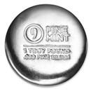 1 Troy Pound Cast-Poured Silver Round - 9Fine Mint 1 Troy Pound Cast-Poured Silver Round - 9Fine Mint